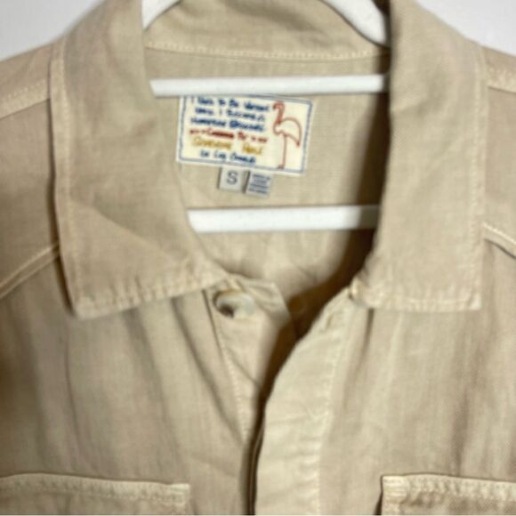 Sandrine Rose x Free People Distressed cotton Linen blend Coat jacket small flaw - Picture 4 of 10